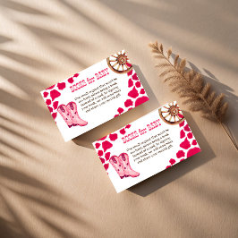 Cowgirl westerne rodeo baby shower boekaanvraag informatiekaartje