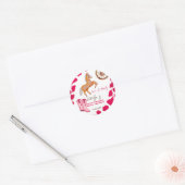 Cowgirl westerne rodeo schattig baby shower roze ronde sticker (Envelop)