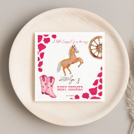 Cowgirl westerne rodeo schattig baby shower roze servet