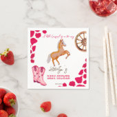 Cowgirl westerne rodeo schattig baby shower roze servet (Insitu)