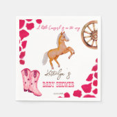 Cowgirl westerne rodeo schattig baby shower roze servet (Voorkant)