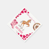 Cowgirl westerne rodeo schattig baby shower roze servet (Hoek)