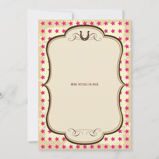 Cowgirl Westerne uitnodiging (Achterkant)