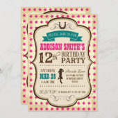 Cowgirl Westerne uitnodiging (Voorkant / Achterkant)