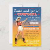 Cowgirl Westerne uitnodiging van de Birthday Party (Voorkant)