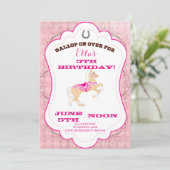 Cowgirl Westerne uitnodiging van de Birthday Party (Staand voorkant)