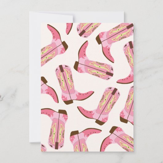 Cowgirl Westerne uitnodiging van de Birthday Party (Achterkant)