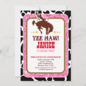 Cowgirl Westerne Uitnodiging van de partij van Wes (Voorkant)