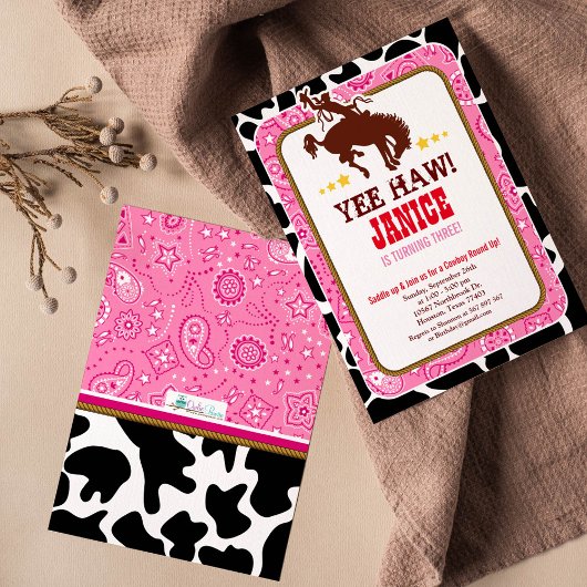 Cowgirl Westerne Uitnodiging van de partij van Wes