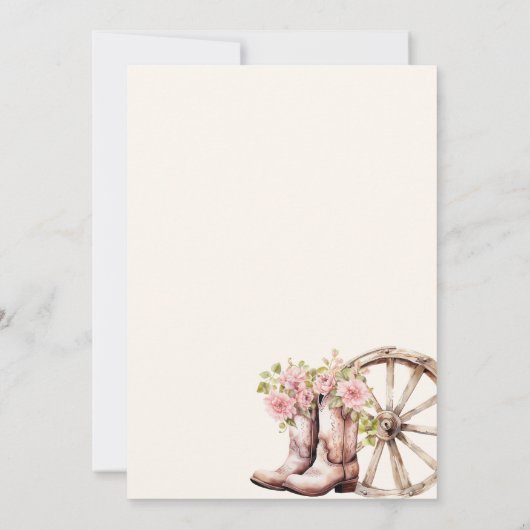 Cowgirl Westerne Verjaardag 21e, 30e, 40e Kaart (Achterkant)