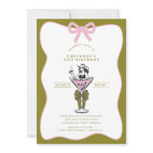 Cowgirl Whimsical Hand drawn 21st Birthday 