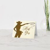 Cowgirl Whip Bruidsdouche Bedankkaart (Voorkant)