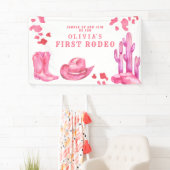 Cowgirl Wild West 1st Rodeo Birthday Party Spandoek (Insitu)