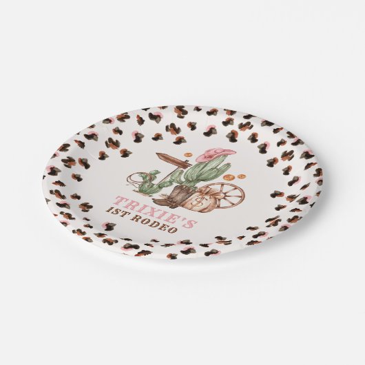 Cowgirl Wild West 1st Rodeo Ranch Birthday Party Papieren Bordje (Gekanteld)