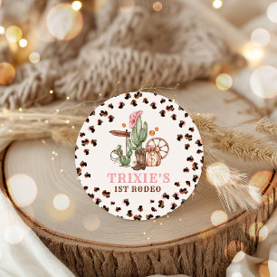 Cowgirl Wild West 1st Rodeo Ranch Birthday Party Ronde Sticker