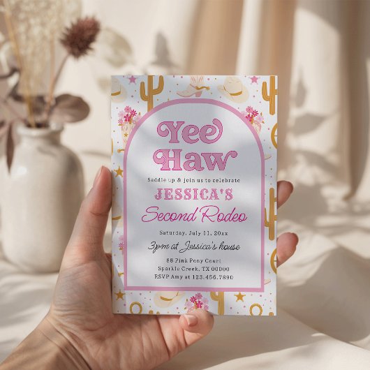 Cowgirl Wild West 2nd Rodeo Ranch Birthday Kaart