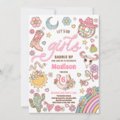 Cowgirl Wild West Rodeo Disco Verjaardagsfeestje Kaart (Voorkant)