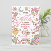 Cowgirl Wild West Rodeo Disco Verjaardagsfeestje Kaart (Staand voorkant)