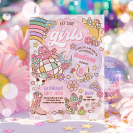 Cowgirl Wild West Rodeo Disco Verjaardagsfeestje Kaart