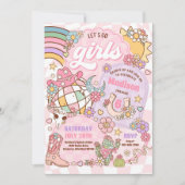 Cowgirl Wild West Rodeo Disco Verjaardagsfeestje Kaart (Voorkant)