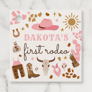 Cowgirl Wild West Rodeo Ranch 1e verjaardag Bedankjes Labels
