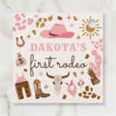 Cowgirl Wild West Rodeo Ranch 1e verjaardag Bedankjes Labels (Achterkant)