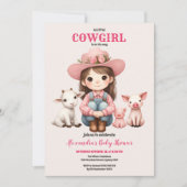 Cowgirl Wild West Rodeo Ranch Baby shower Kaart (Voorkant)