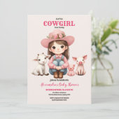 Cowgirl Wild West Rodeo Ranch Baby shower Kaart (Staand voorkant)
