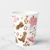 Cowgirl Wild West Rodeo Ranch Birthday Party Decor Papieren Bekers (Achterkant)