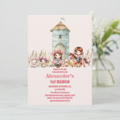 Cowgirl Wild West Rodeo Ranch Birthday Party Kaart (Staand voorkant)