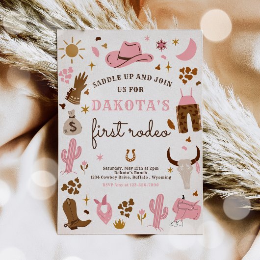 Cowgirl Wild West Rodeo Ranch Birthday Party Kaart