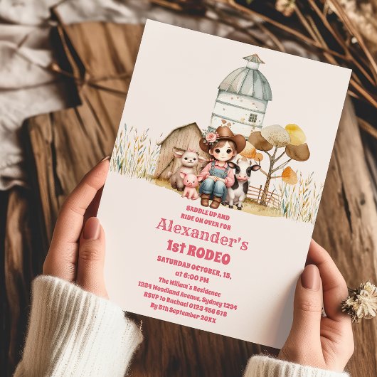 Cowgirl Wild West Rodeo Ranch Birthday Party Kaart