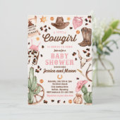 Cowgirl Wild West Rodeo Ranch Meisje Baby shower Kaart (Staand voorkant)