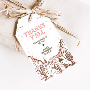 Cowgirl Wild West Rodeo Verjaardagsfeestje Favorie Cadeaulabel