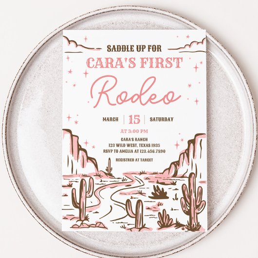 Cowgirl Wild West Rodeo verjaardagsfeestje Kaart