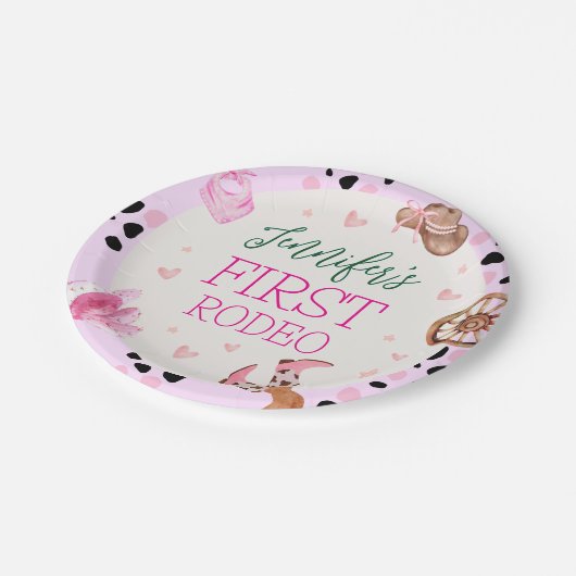 Cowgirl Wild West Rodeo verjaardagsfeestje Papieren Bordje (Gekanteld)