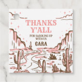 Cowgirl Wild West Rodeo Verjaardagsfeestje Plein Bedankjes Labels (Voorkant)