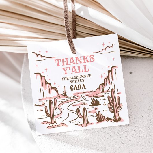 Cowgirl Wild West Rodeo Verjaardagsfeestje Plein Bedankjes Labels