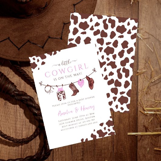 Cowgirl Wild West Rodeo Western MEISJE Baby shower Kaart