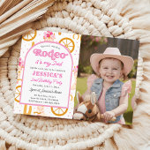Cowgirl Wild West Second Rodeo Photo Birthday Kaart