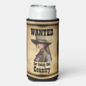 Cowgirl wilde te land Western Pet zijn Seltzer Blikjeskoeler (Seltzer Achterkant)