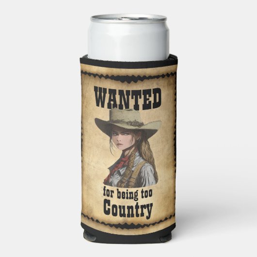 Cowgirl wilde te land Western Pet zijn Seltzer Blikjeskoeler (Seltzer Voorkant)