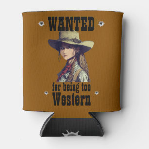 Cowgirl wilde te Western zijn Blikjeskoeler