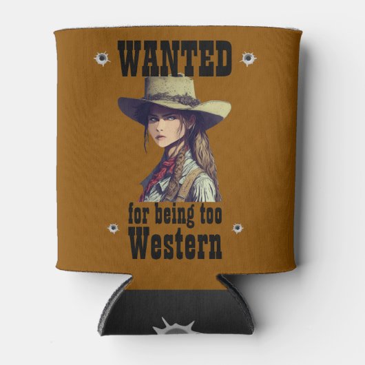 Cowgirl wilde te Western zijn Blikjeskoeler (Voorkant)
