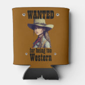 Cowgirl wilde te Western zijn Blikjeskoeler (Achterkant)