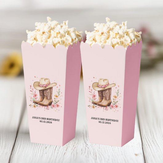 Cowgirl Wildflowers Bash Verjaardag | Roze Western Bedankdoosjes