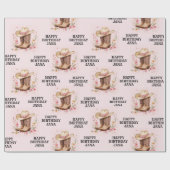 Cowgirl Wildflowers Bash Verjaardag | Roze Western Cadeaupapier (Vlak)