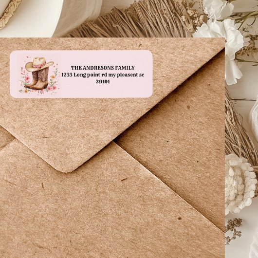 Cowgirl Wildflowers Bash Verjaardag | Roze Western Etiket