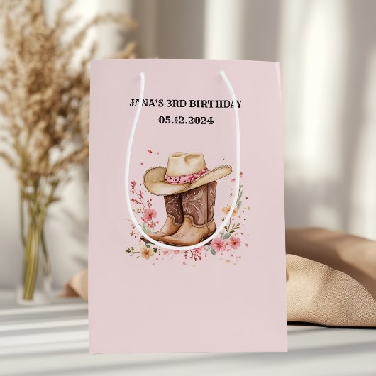 Cowgirl Wildflowers Bash Verjaardag Roze | Western Medium Cadeauzakje