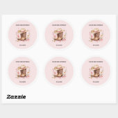 Cowgirl Wildflowers Bash Verjaardag Roze | Western Ronde Sticker (Vel)